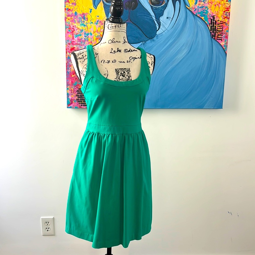 Cynthia Rowley sz Med Green Dress w pockets EUC